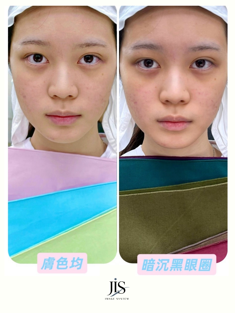 韓國 KCI 色彩鑑定適合色與不適合色的膚色顯黃對比